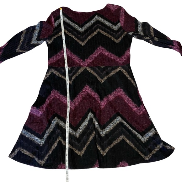 Sandra Darren Women's Dress Midi Scoop Neck Chevron Print Stretch Knit Tunic 16 - Picture 13 of 15